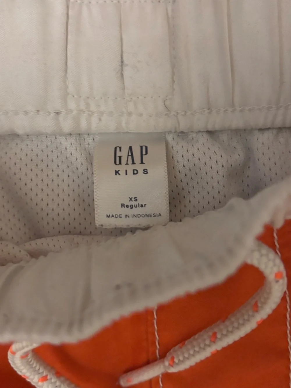 GAP Kids Orange and White Drawstring Swim Shorts